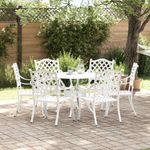 Casa si Gradina - Gradina si terasa - Mobilier exterior - Scaune si sezlonguri gradina - Set de masa pentru gradina 7 pcs Alb 90 x 90 x 75 cm - Infinity.ro