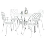 Casa si Gradina - Gradina si terasa - Mobilier exterior - Scaune si sezlonguri gradina - Set de masa pentru gradina 5 pcs Alb 90 x 90 x 75 cm - Infinity.ro