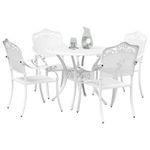Casa si Gradina - Gradina si terasa - Mobilier exterior - Scaune si sezlonguri gradina - Set de masa pentru gradina 5 pcs Alb 90 x 90 x 75 cm - Infinity.ro