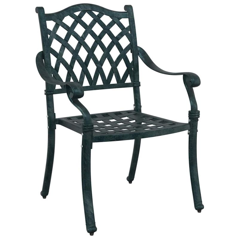 Casa si Gradina - Gradina si terasa - Mobilier exterior - Scaune si sezlonguri gradina - Set de masa pentru gradina 7 pcs Verde 90 x 90 x 75 cm - Infinity.ro