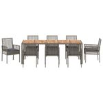 Casa si Gradina - Gradina si terasa - Mobilier exterior - Scaune si sezlonguri gradina - Set de masa pentru gradina 9 pcs Gri Rattan poli - Infinity.ro