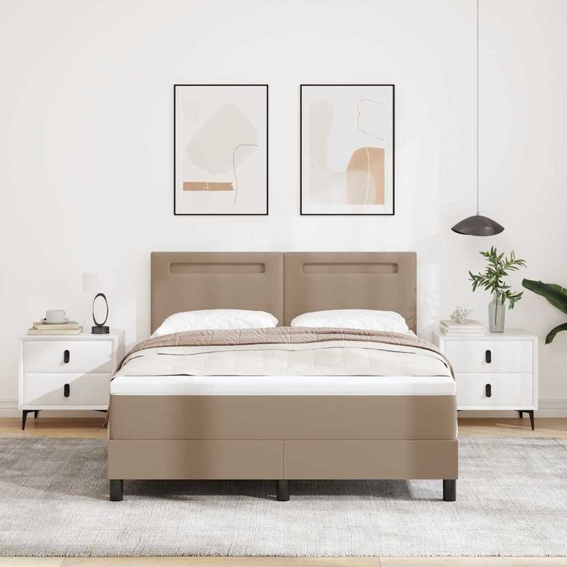 Casa si Gradina - Mobilier - Paturi si accesorii - Paturi - Cadru de pat cu saltea cu saltea Cappuccino 160 x 200 cm - Infinity.ro