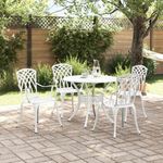 Casa si Gradina - Gradina si terasa - Mobilier exterior - Scaune si sezlonguri gradina - Set de masa pentru gradina 5 pcs Alb 90 x 90 x 75 cm - Infinity.ro