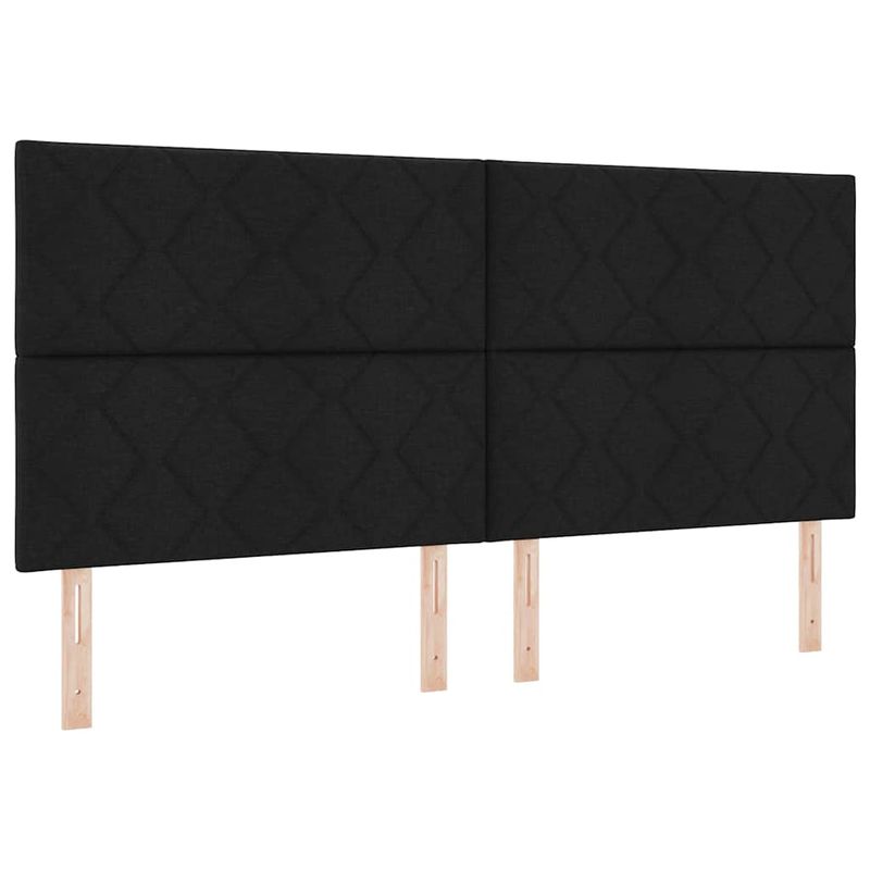 Casa si Gradina - Mobilier - Paturi si accesorii - Paturi - Pat cu saltea cu arcuri cu saltea Negru 200 x 200 cm tesatura - Infinity.ro