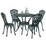 Casa si Gradina - Gradina si terasa - Mobilier exterior - Scaune si sezlonguri gradina - Set de masa pentru gradina 5 pcs Verde 90 x 90 x 75 cm - Infinity.ro