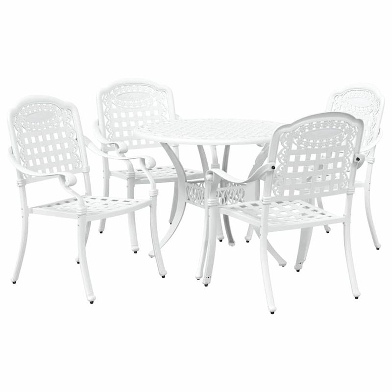 Casa si Gradina - Gradina si terasa - Mobilier exterior - Seturi mobila gradina - Set de masa pentru gradina 5 pcs Alb 90 x 90 x 75 cm - Infinity.ro