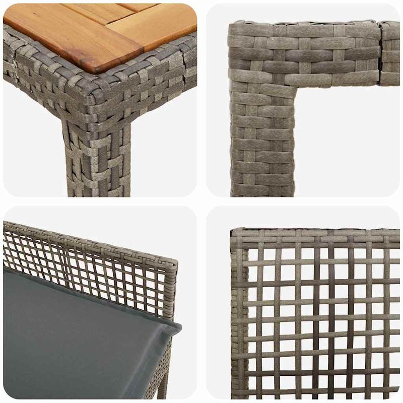 Casa si Gradina - Gradina si terasa - Mobilier exterior - Scaune si sezlonguri gradina - Set de masa pentru gradina 9 pcs Gri Rattan poli - Infinity.ro