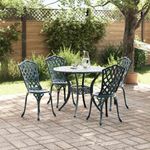 Casa si Gradina - Gradina si terasa - Mobilier exterior - Scaune si sezlonguri gradina - Set de masa pentru gradina 5 pcs Verde 90 x 90 x 75 cm - Infinity.ro