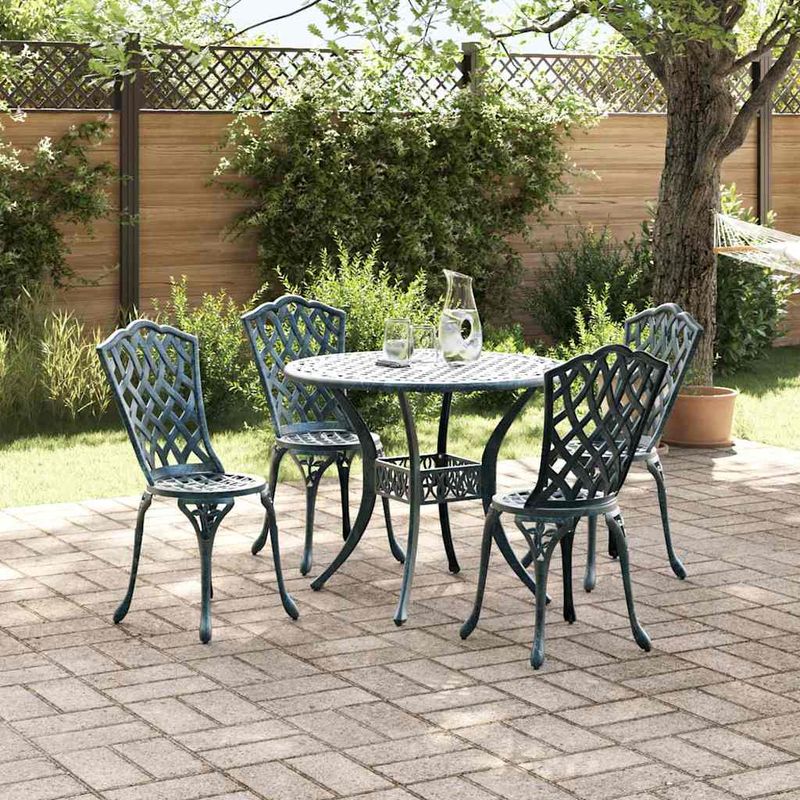 Casa si Gradina - Gradina si terasa - Mobilier exterior - Scaune si sezlonguri gradina - Set de masa pentru gradina 5 pcs Verde 90 x 90 x 75 cm - Infinity.ro