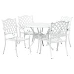 Casa si Gradina - Gradina si terasa - Mobilier exterior - Scaune si sezlonguri gradina - Set de masa pentru gradina 5 pcs Alb 90 x 90 x 75 cm - Infinity.ro
