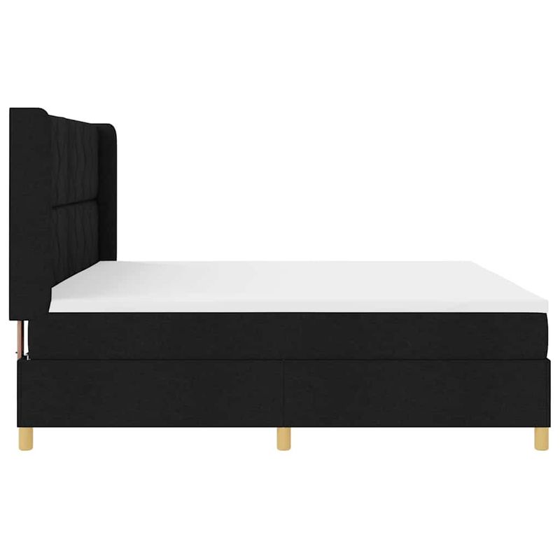 Casa si Gradina - Mobilier - Paturi si accesorii - Paturi - Pat cu saltea cu arcuri cu saltea Negru 200 x 200 cm tesatura - Infinity.ro