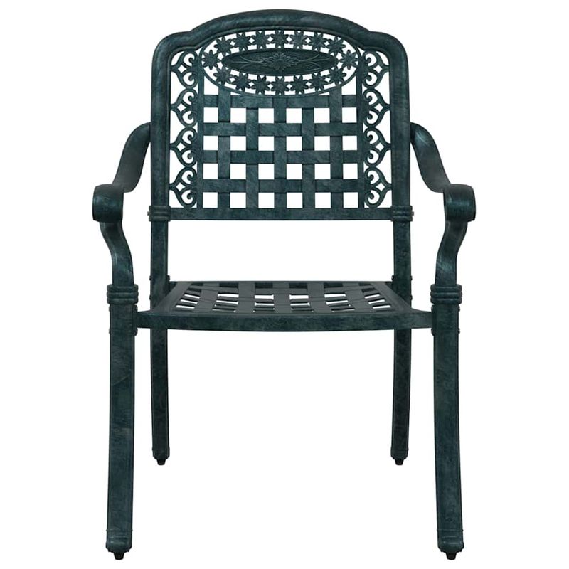 Casa si Gradina - Gradina si terasa - Mobilier exterior - Scaune si sezlonguri gradina - Set de masa pentru gradina 7 pcs Verde 90 x 90 x 75 cm - Infinity.ro