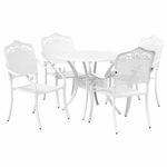 Casa si Gradina - Gradina si terasa - Mobilier exterior - Scaune si sezlonguri gradina - Set de masa pentru gradina 5 pcs Alb 90 x 90 x 75 cm - Infinity.ro
