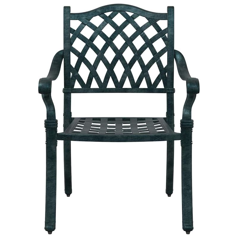 Casa si Gradina - Gradina si terasa - Mobilier exterior - Scaune si sezlonguri gradina - Set de masa pentru gradina 7 pcs Verde 90 x 90 x 75 cm - Infinity.ro