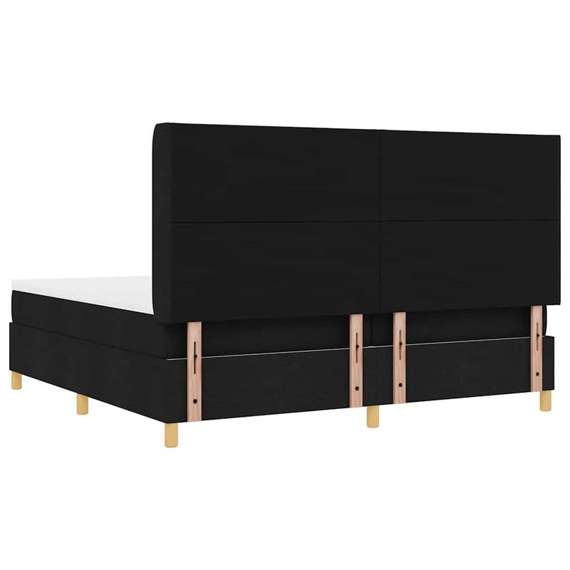 Casa si Gradina - Mobilier - Paturi si accesorii - Paturi - Pat cu saltea cu arcuri cu saltea Negru 200 x 200 cm tesatura - Infinity.ro