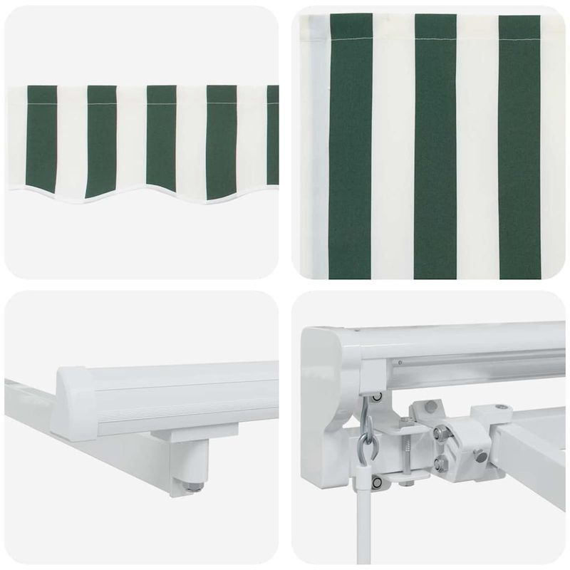 Casa si Gradina - Gradina si terasa - Umbrele si pavilioane - Pavilioane - Cortina Retractabila Manual Verde si alb 250x200 cm tesatura - Infinity.ro