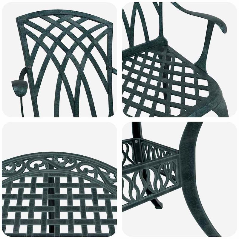 Casa si Gradina - Gradina si terasa - Mobilier exterior - Scaune si sezlonguri gradina - Set de masa pentru gradina 5 pcs Verde 90 x 90 x 75 cm - Infinity.ro