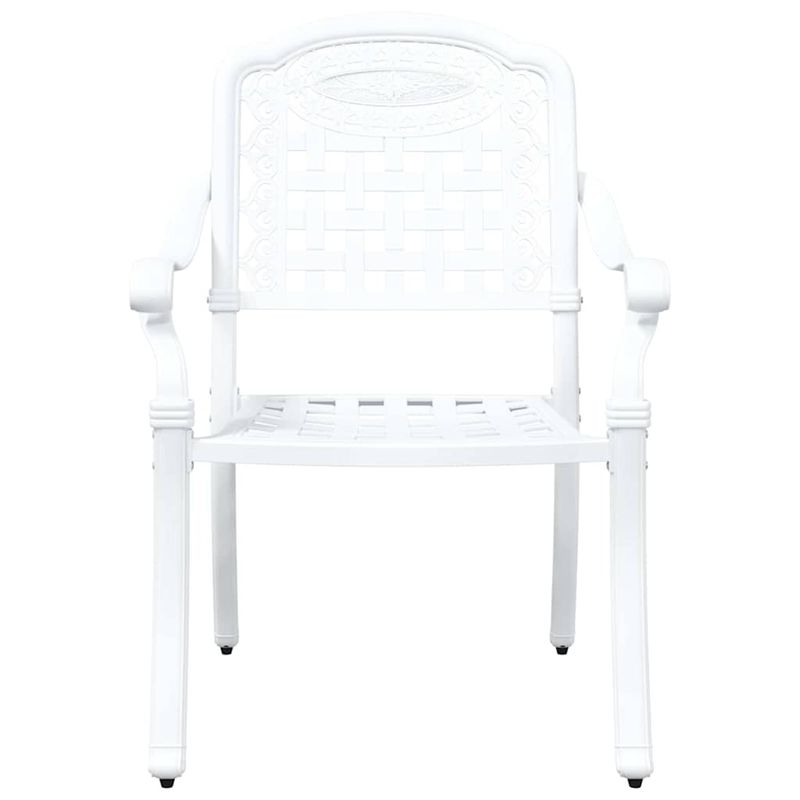 Casa si Gradina - Gradina si terasa - Mobilier exterior - Scaune si sezlonguri gradina - Set de masa pentru gradina 7 pcs Alb 90 x 90 x 75 cm - Infinity.ro