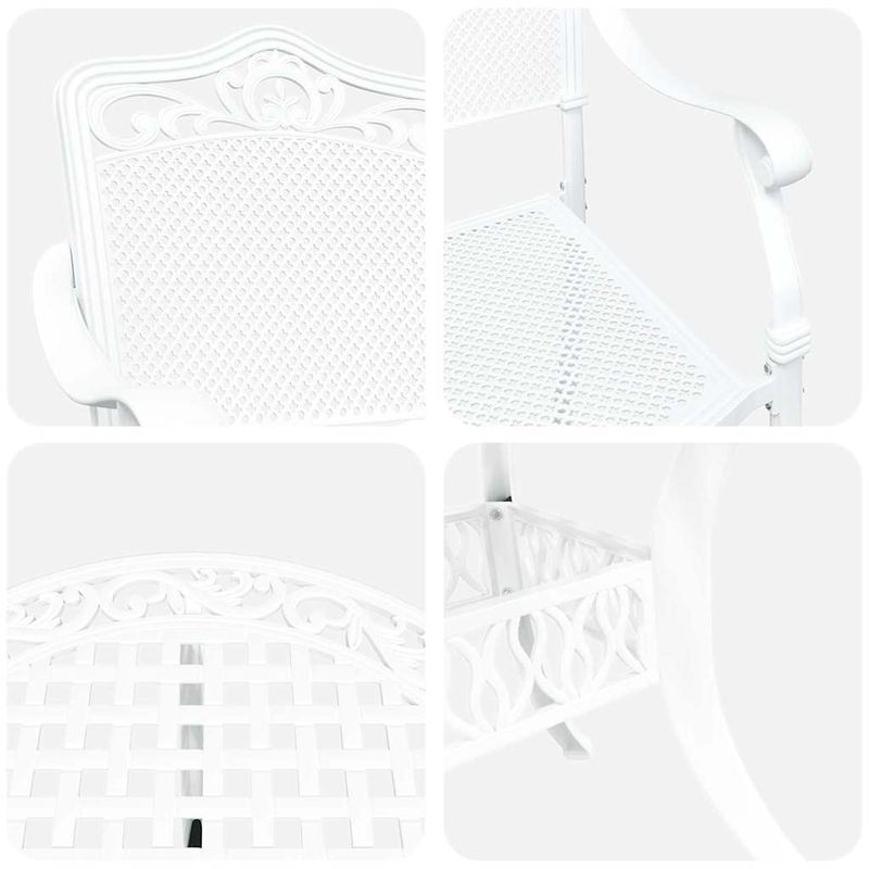 Casa si Gradina - Gradina si terasa - Mobilier exterior - Scaune si sezlonguri gradina - Set de masa pentru gradina 7 pcs Alb 90 x 90 x 75 cm - Infinity.ro