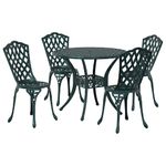 Casa si Gradina - Gradina si terasa - Mobilier exterior - Scaune si sezlonguri gradina - Set de masa pentru gradina 5 pcs Verde 90 x 90 x 75 cm - Infinity.ro