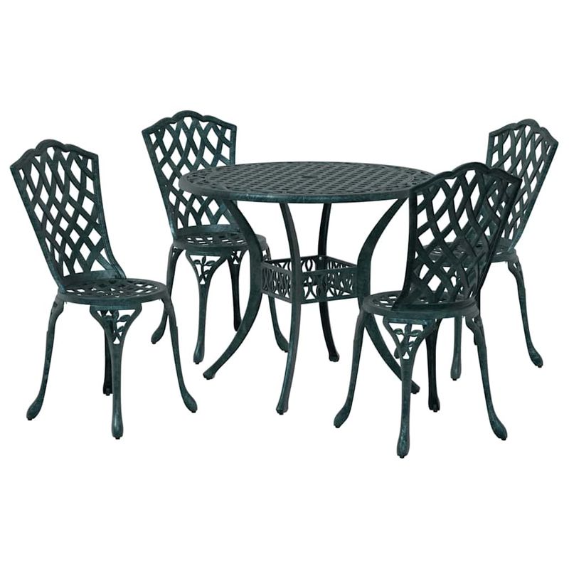 Casa si Gradina - Gradina si terasa - Mobilier exterior - Scaune si sezlonguri gradina - Set de masa pentru gradina 5 pcs Verde 90 x 90 x 75 cm - Infinity.ro