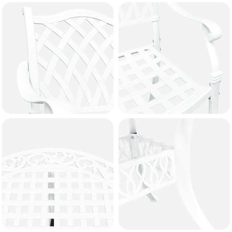 Casa si Gradina - Gradina si terasa - Mobilier exterior - Scaune si sezlonguri gradina - Set de masa pentru gradina 5 pcs Alb 90 x 90 x 75 cm - Infinity.ro