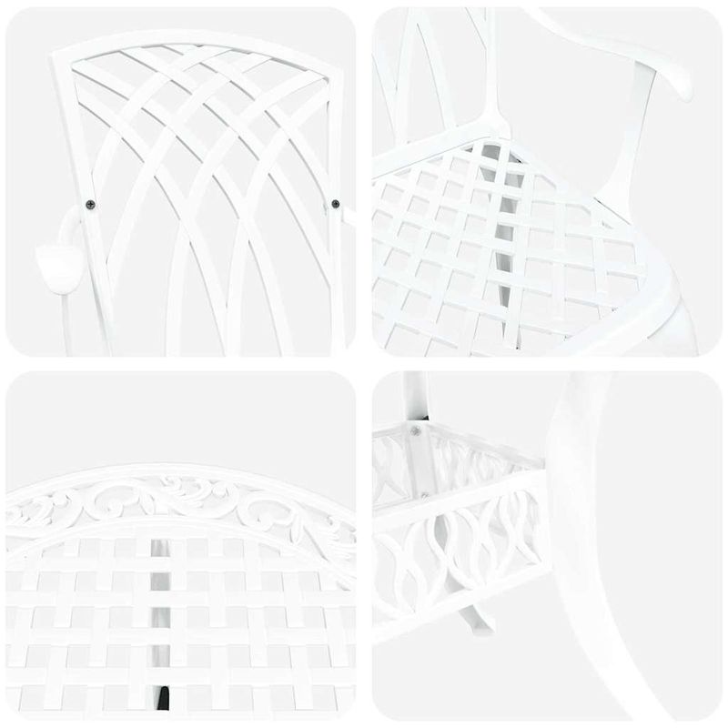 Casa si Gradina - Gradina si terasa - Mobilier exterior - Scaune si sezlonguri gradina - Set de masa pentru gradina 5 pcs Alb 90 x 90 x 75 cm - Infinity.ro