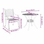 Casa si Gradina - Gradina si terasa - Mobilier exterior - Scaune si sezlonguri gradina - Set de masa pentru gradina 5 pcs Alb 90 x 90 x 75 cm - Infinity.ro