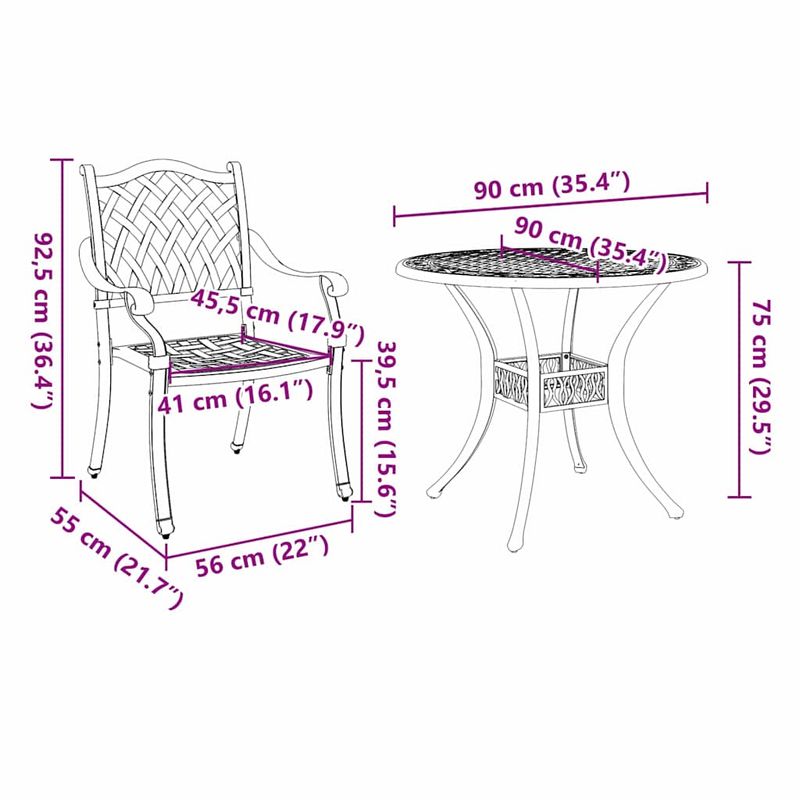 Casa si Gradina - Gradina si terasa - Mobilier exterior - Scaune si sezlonguri gradina - Set de masa pentru gradina 5 pcs Alb 90 x 90 x 75 cm - Infinity.ro