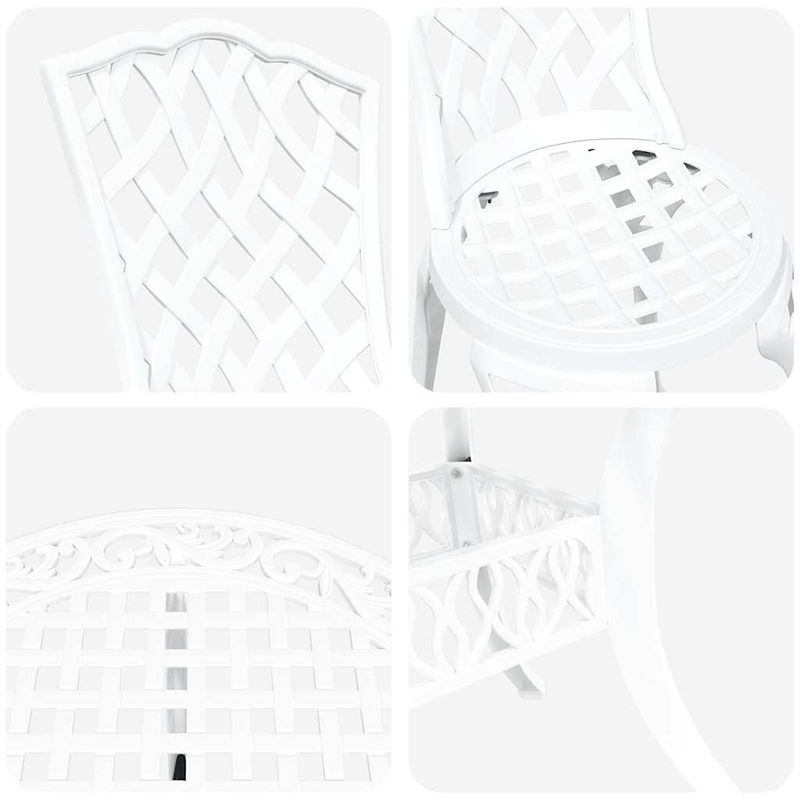 Casa si Gradina - Gradina si terasa - Mobilier exterior - Scaune si sezlonguri gradina - Set de masa pentru gradina 7 pcs Alb 90 x 90 x 75 cm - Infinity.ro