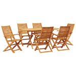 Casa si Gradina - Gradina si terasa - Mobilier exterior - Mese gradina - Set de masa pentru gradina 7 pcs Maro lemn masiv de acacia - Infinity.ro