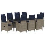 Casa si Gradina - Gradina si terasa - Mobilier exterior - Mese gradina - Set de masa pentru gradina 9 pcs Gri poliratan - Infinity.ro