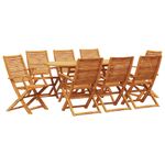 Casa si Gradina - Gradina si terasa - Mobilier exterior - Mese gradina - Set de masa pentru gradina 9 pcs Maro lemn masiv de acacia - Infinity.ro