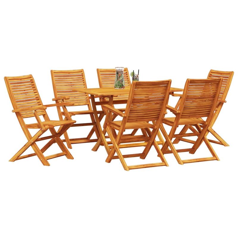 Casa si Gradina - Gradina si terasa - Mobilier exterior - Mese gradina - Set de masa pentru gradina 7 pcs Maro lemn masiv de acacia - Infinity.ro
