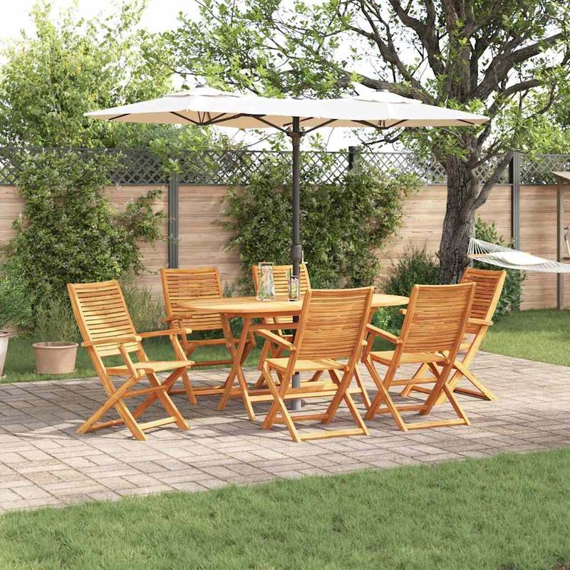 Casa si Gradina - Gradina si terasa - Mobilier exterior - Mese gradina - Set de masa pentru gradina 7 pcs Maro lemn masiv de acacia - Infinity.ro