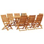 Casa si Gradina - Gradina si terasa - Mobilier exterior - Mese gradina - Set de masa pentru gradina 9 pcs Maro lemn masiv de acacia - Infinity.ro