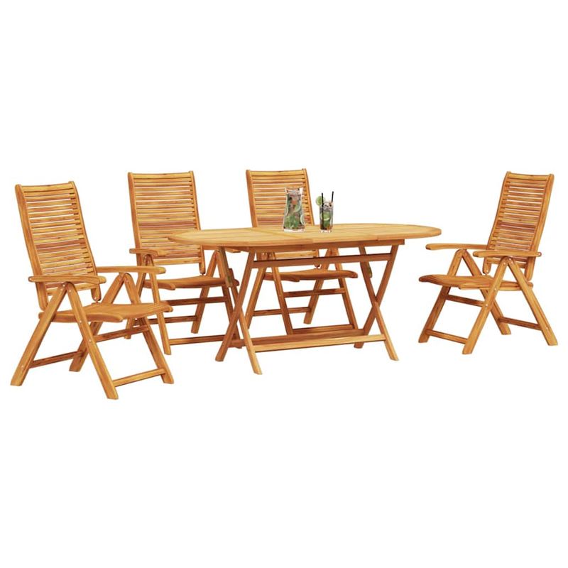 Casa si Gradina - Gradina si terasa - Mobilier exterior - Mese gradina - Set de masa pentru gradina 5 pcs Maro lemn masiv de acacia - Infinity.ro