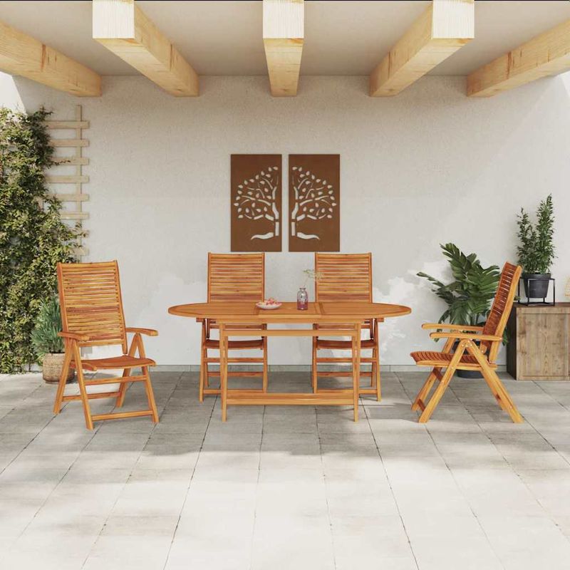 Casa si Gradina - Gradina si terasa - Mobilier exterior - Mese gradina - Set de masa pentru gradina 5 pcs Maro lemn masiv de acacia - Infinity.ro