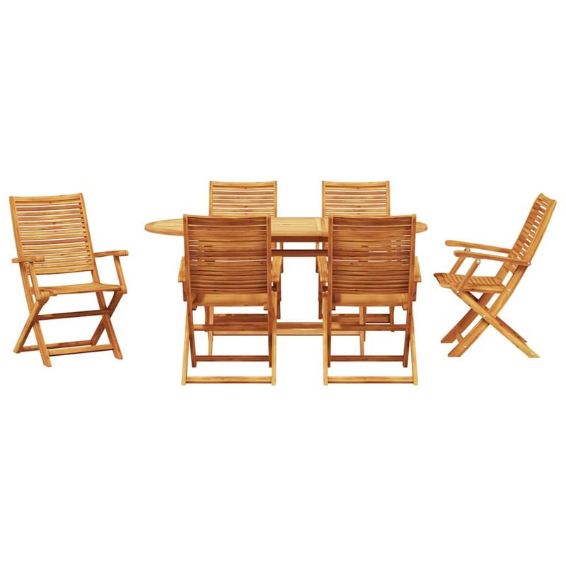 Casa si Gradina - Gradina si terasa - Mobilier exterior - Mese gradina - Set de masa pentru gradina 7 pcs Maro lemn masiv de acacia - Infinity.ro
