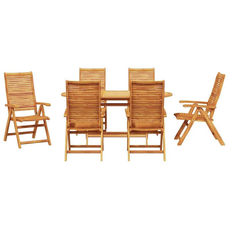 Casa si Gradina - Gradina si terasa - Mobilier exterior - Mese gradina - Set de masa pentru gradina 7 pcs Maro lemn masiv de acacia - Infinity.ro