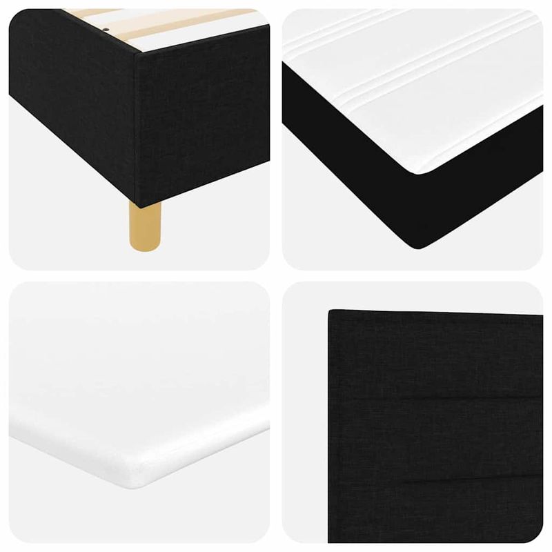 Casa si Gradina - Mobilier - Paturi si accesorii - Paturi - Pat cu arcuri cu saltea Negru 160 x 200 cm tesatura - Infinity.ro