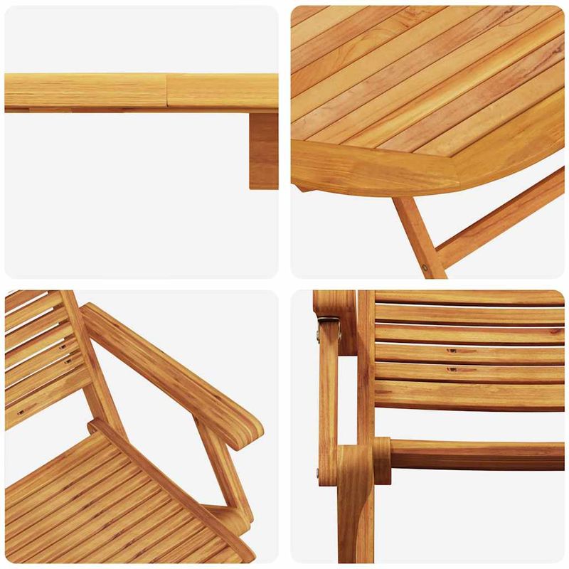Casa si Gradina - Gradina si terasa - Mobilier exterior - Mese gradina - Set de masa pentru gradina 7 pcs Maro lemn masiv de acacia - Infinity.ro