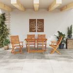 Casa si Gradina - Gradina si terasa - Mobilier exterior - Mese gradina - Set de masa pentru gradina 5 pcs Maro lemn masiv de acacia - Infinity.ro