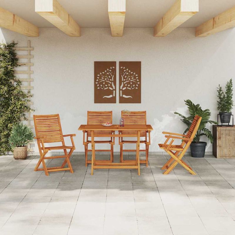 Casa si Gradina - Gradina si terasa - Mobilier exterior - Mese gradina - Set de masa pentru gradina 5 pcs Maro lemn masiv de acacia - Infinity.ro