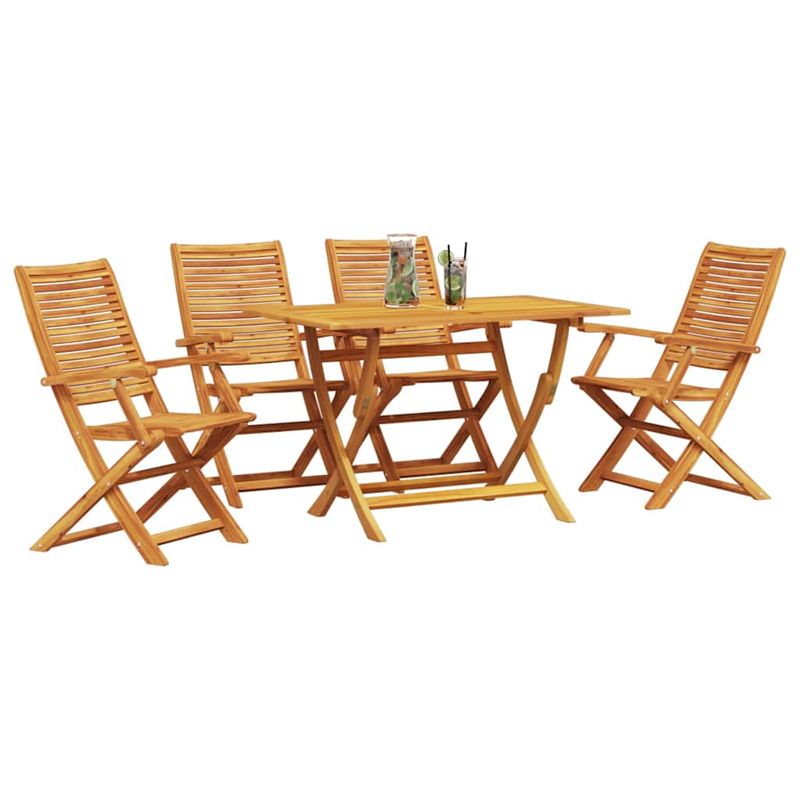 Casa si Gradina - Gradina si terasa - Mobilier exterior - Mese gradina - Set de masa pentru gradina 5 pcs Maro lemn masiv de acacia - Infinity.ro