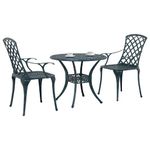 Casa si Gradina - Gradina si terasa - Mobilier exterior - Seturi mobila gradina - Set Bistro de Gradina 3 pcs Verde Aluminiu turnat - Infinity.ro