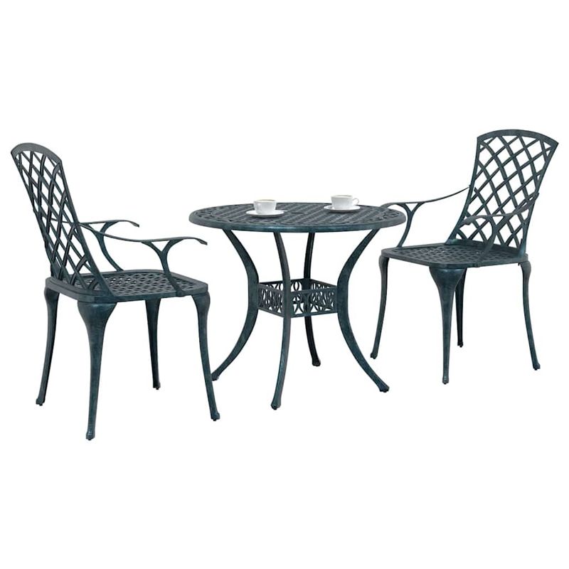 Casa si Gradina - Gradina si terasa - Mobilier exterior - Seturi mobila gradina - Set Bistro de Gradina 3 pcs Verde Aluminiu turnat - Infinity.ro