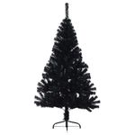 Casa si Gradina - Decoratiuni - Decoratiuni de sezon - Pom de Craciun artificial pre-iluminat Negru 150 cm PVC - Infinity.ro
