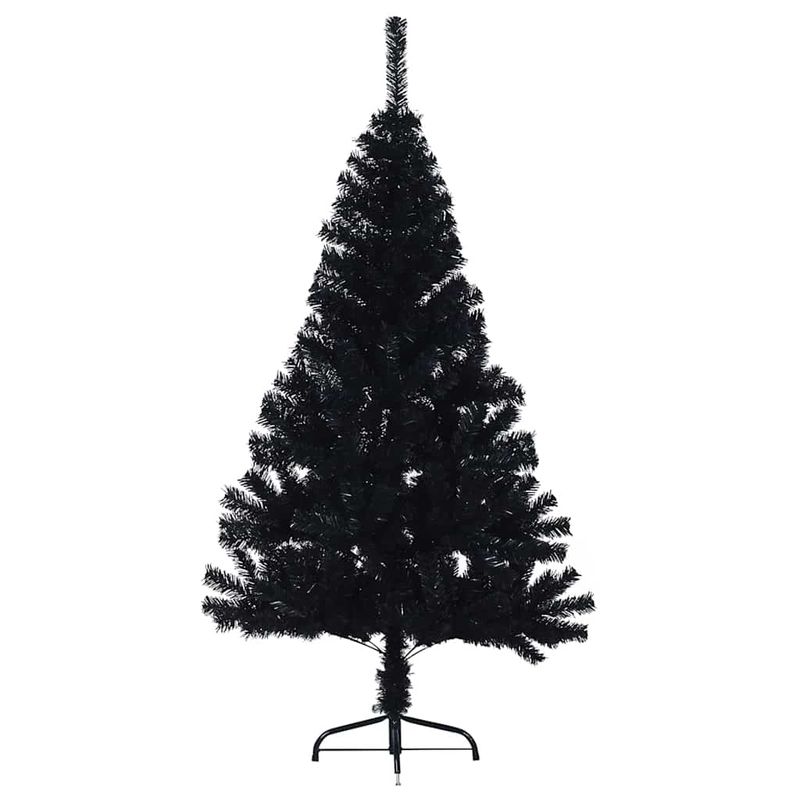 Casa si Gradina - Decoratiuni - Decoratiuni de sezon - Pom de Craciun artificial pre-iluminat Negru 150 cm PVC - Infinity.ro