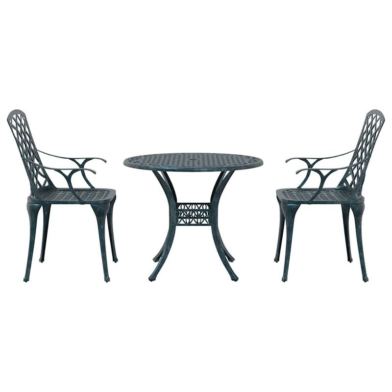 Casa si Gradina - Gradina si terasa - Mobilier exterior - Seturi mobila gradina - Set Bistro de Gradina 3 pcs Verde Aluminiu turnat - Infinity.ro